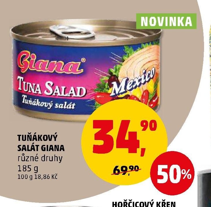 TUŇÁKOVÝ SALÁT GIANA různé druhy 185 g
