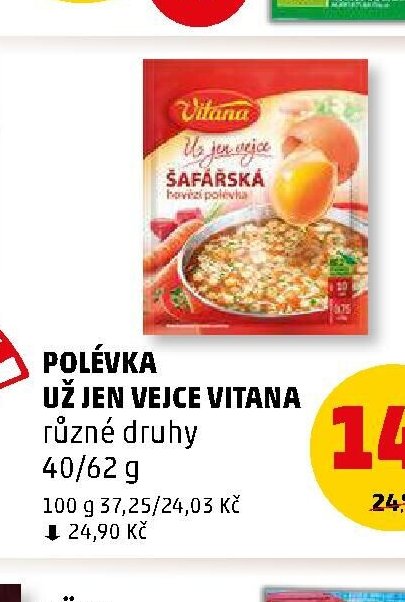 POLÉVKA UŽ JEN VEJCE VITANA různé druhy 40/62 g
