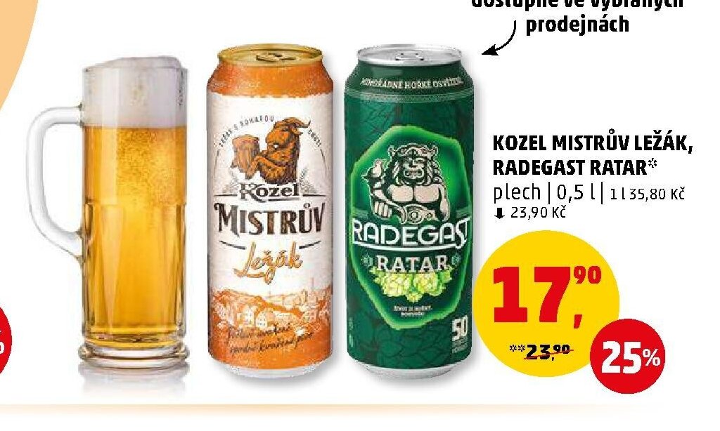 Kozel Mistrův Ležák / Radegast Ratar plech 0,5 l