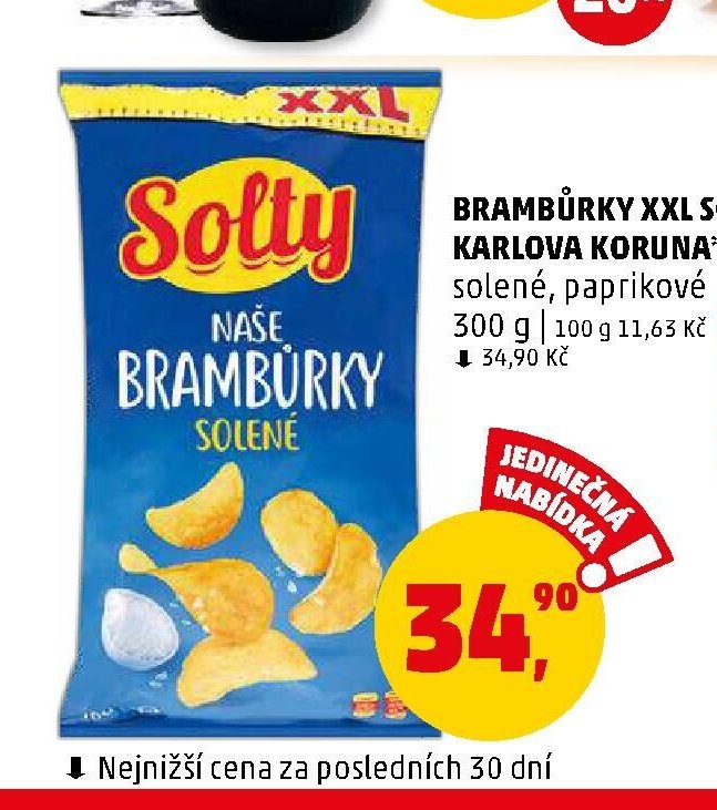Brambůrky XXL Solty / Karlova Koruna 300 g