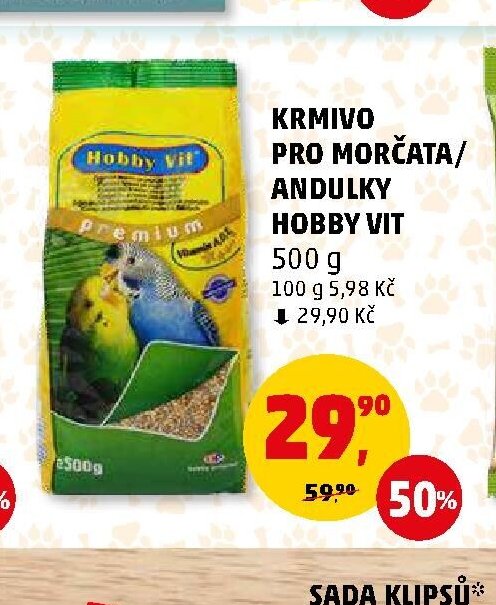KRMIVO PRO MORČATA/ANDULKY HOBBY VIT