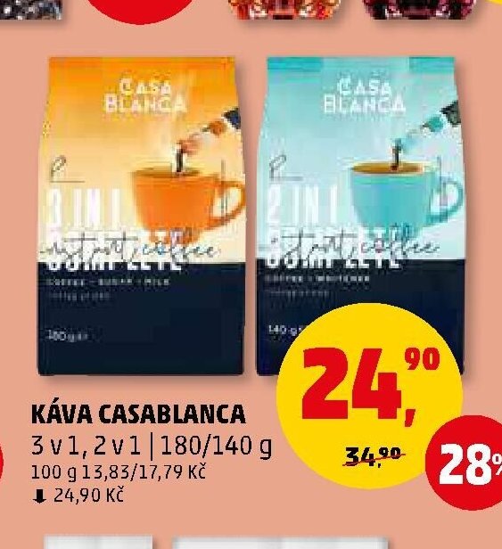 Káva Casablanca 3 v 1, 2 v 1 180/140 g
