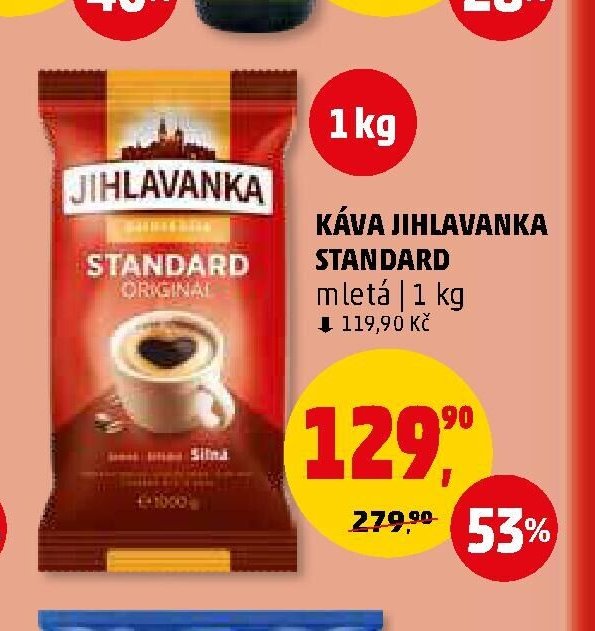 Káva Jihlavanka Standard mletá 1 kg