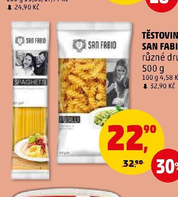 Těstoviny San Fabio různé druhy 500 g