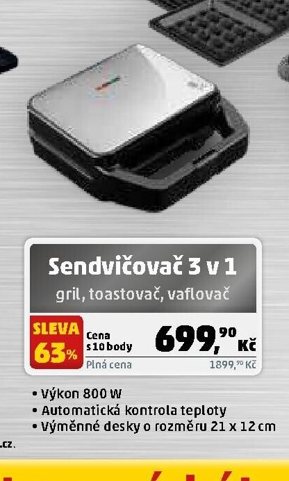 Sendvičovač 3 v 1