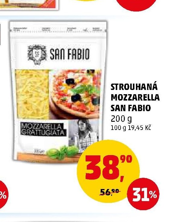 Strouhaná mozzarella San Fabio