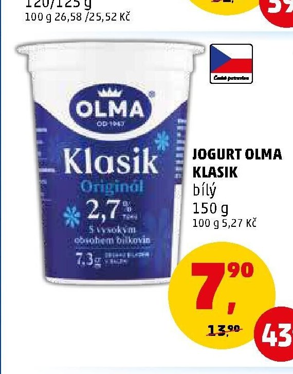 Jogurt Olma Klasik bílý