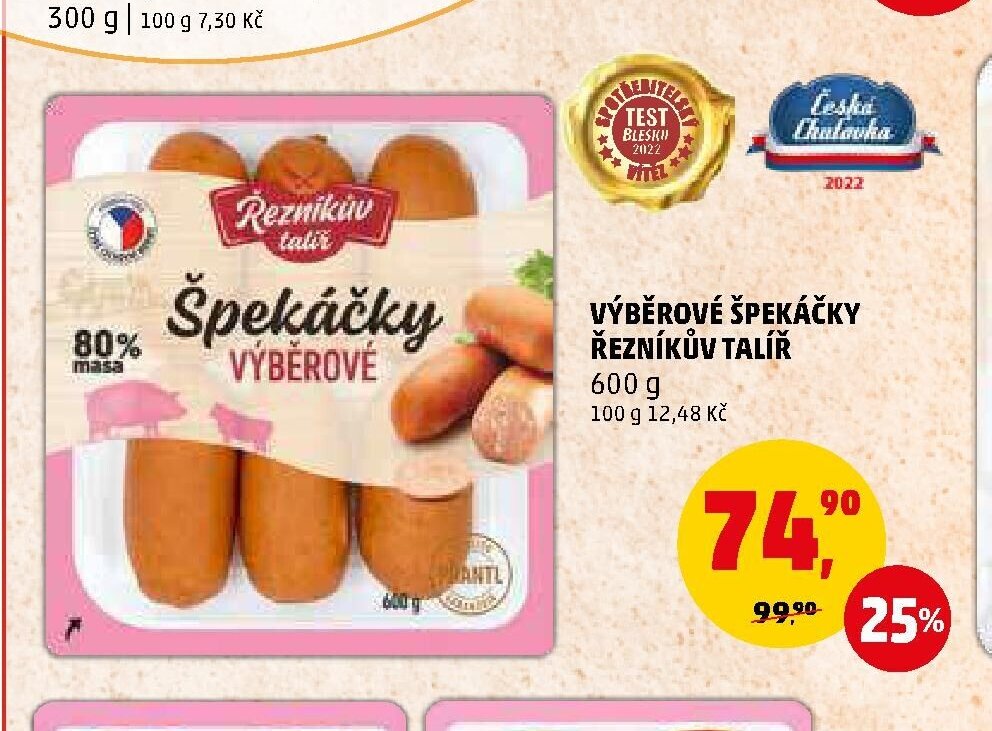 Výběrové špekáčky Řezníkův talíř