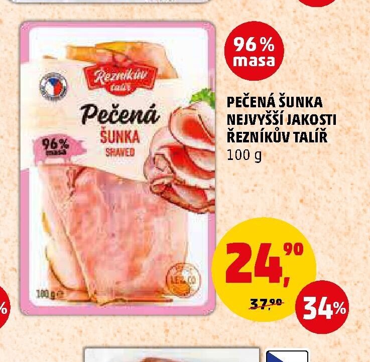 Pečená šunka nejvyšší jakosti Řezníkův talíř