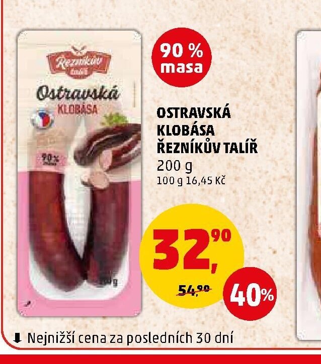 Ostravská klobása Řezníkův talíř