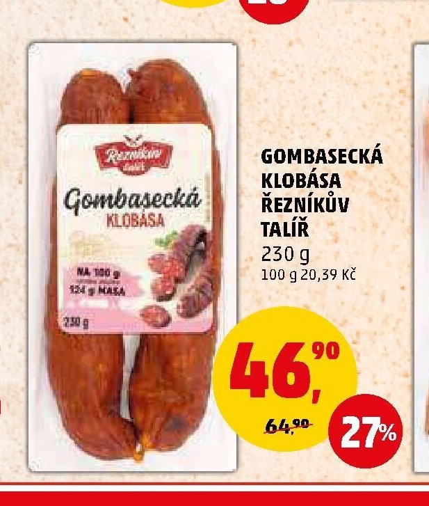 Gombasecká klobása Řezníkův talíř