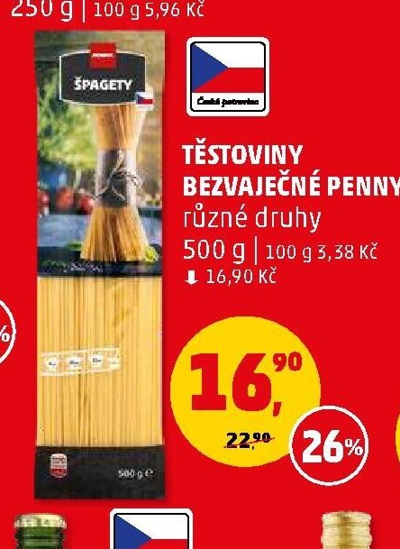 TĚSTOVINY BEZVAJEČNÉ PENNY