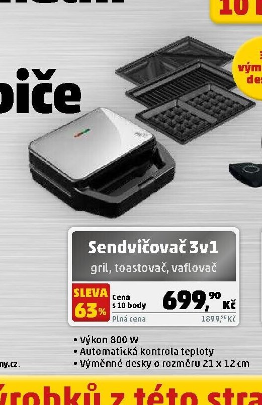Sendvičovač 3v1