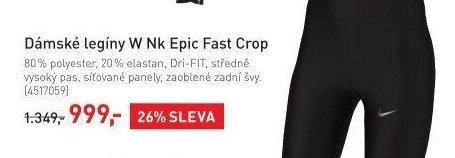 Dámské legíny W Nk Epic Fast Crop