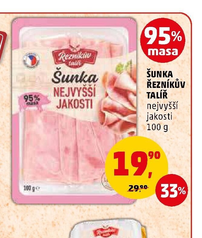 ŠUNKA ŘEZNÍKŮV TALÍŘ nejvyšší jakosti 100 g