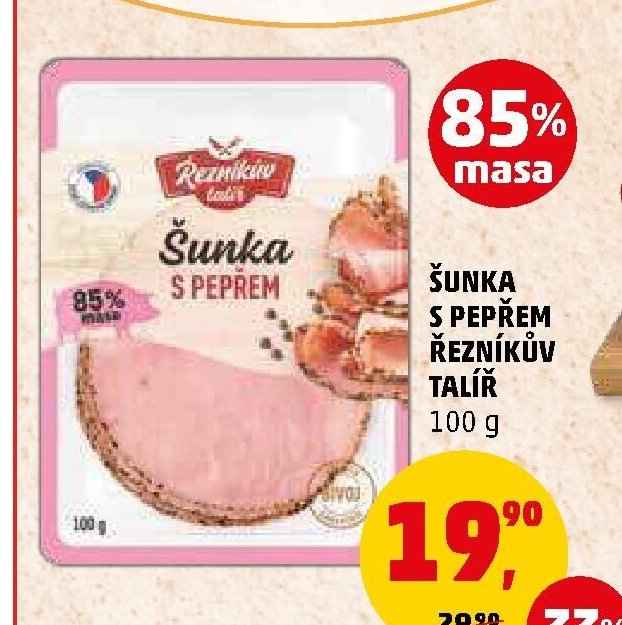 ŠUNKA S PEPŘEM ŘEZNÍKŮV TALÍŘ 100 g