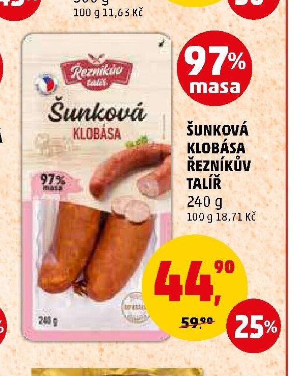 ŠUNKOVÁ KLOBÁSA ŘEZNÍKŮV TALÍŘ 240 g