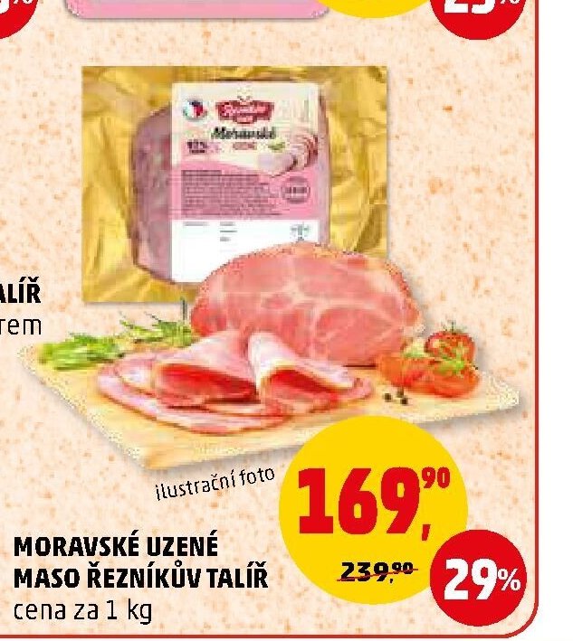 MORAVSKÉ UZENÉ MASO ŘEZNÍKŮV TALÍŘ cena za 1 kg
