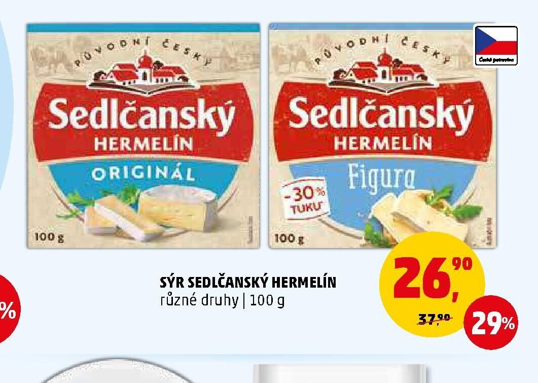 SÝR SEDLČANSKÝ HERMELÍN různé druhy