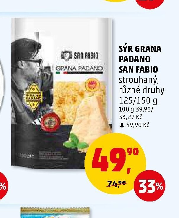 SÝR GRANA PADANO SAN FABIO strouhaný