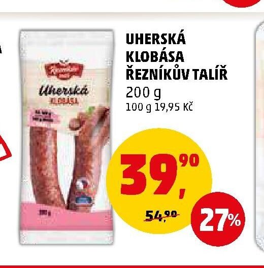 UHERSKÁ KLOBÁSA ŘEZNÍKŮV TALÍŘ 200 g