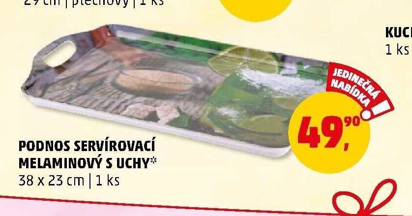 PODNOS SERVÍROVACÍ MELAMINOVÝ S UCHY 38 x 23 cm | 1 ks