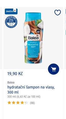 Balea hydratační šampon na vlasy, 300 ml
