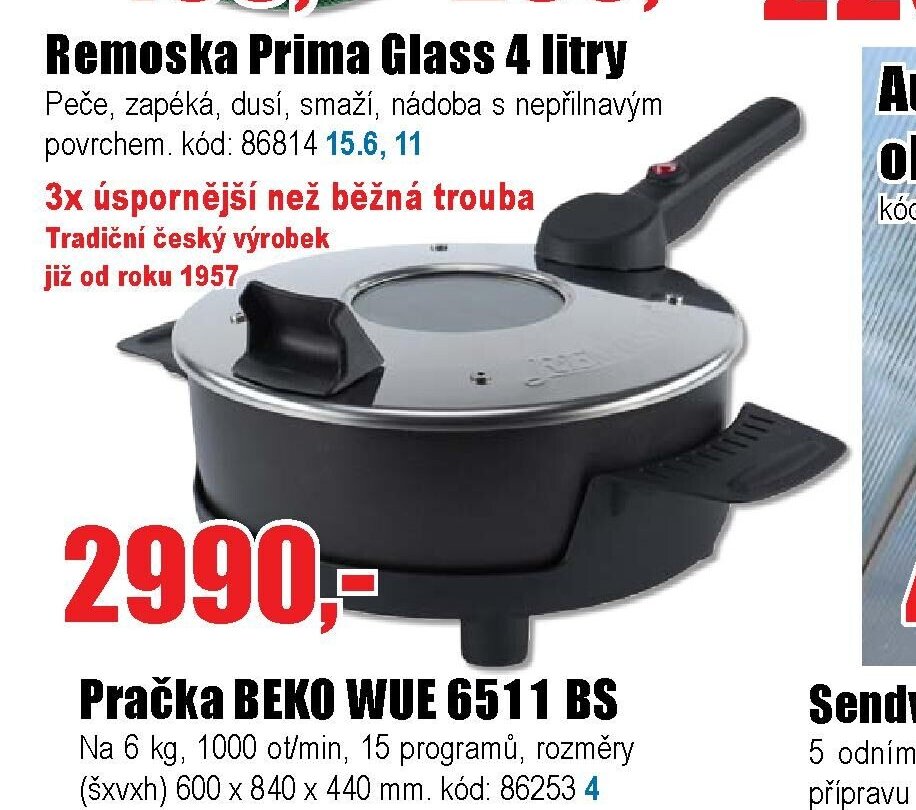 Remoska Prima Glass 4 litry