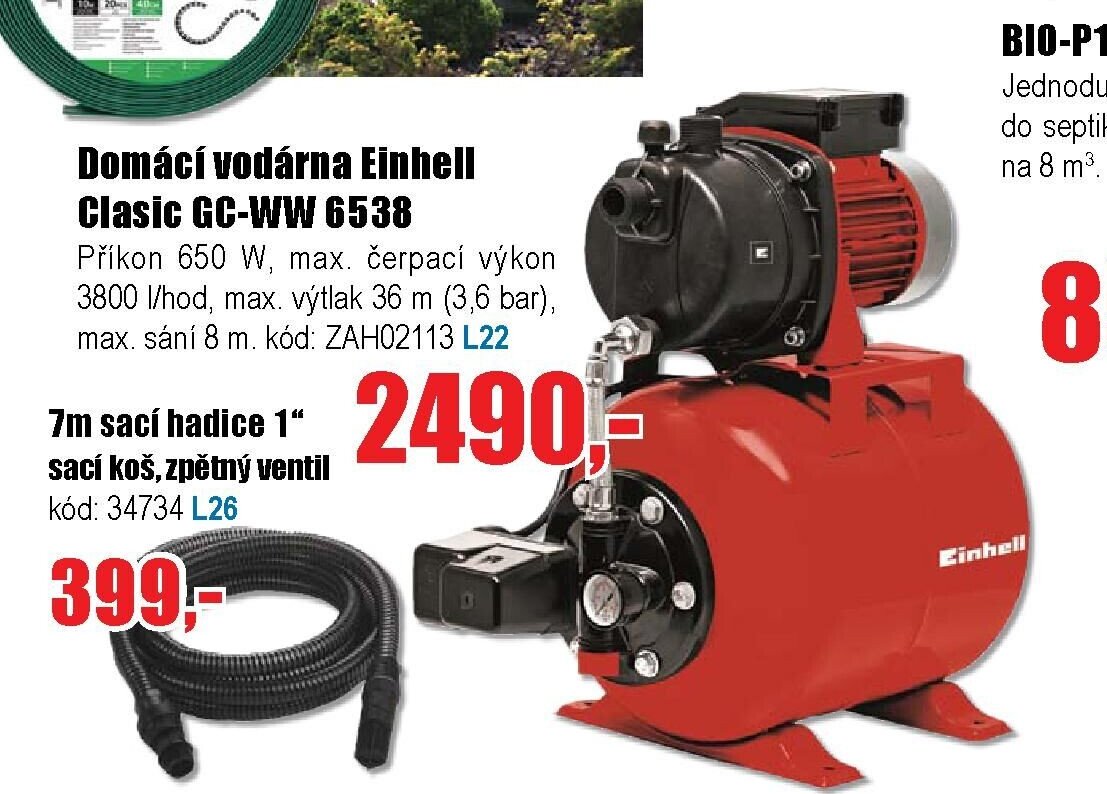 Domácí vodárna Einhell Clasic GC-WW 6538