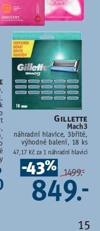 Gillette Mach3 náhradní hlavice