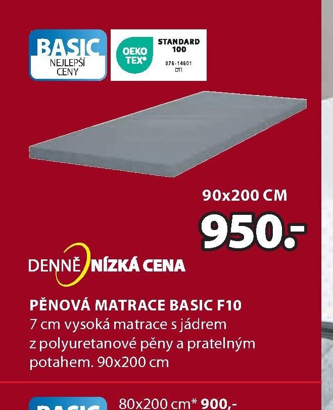 PĚNOVÁ MATRACE BASIC F10