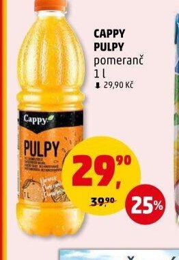 CAPPY PULPY pomeranč 1 l