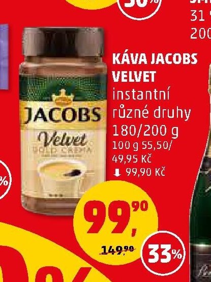 Káva Jacobs Velvet 180/200 g