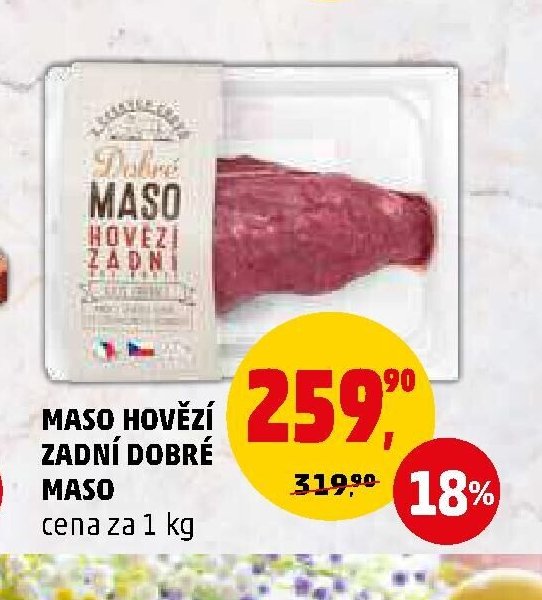 MASO HOVĚZÍ ZADNÍ DOBRÉ MASO, cena za 1 kg