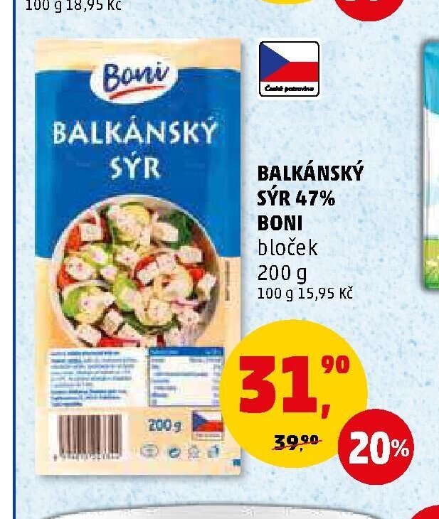 BALKÁNSKÝ SÝR 47% BONI