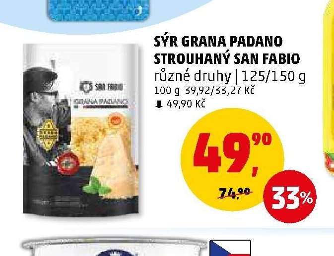 Sýr Grana Padano strouhaný San Fabio