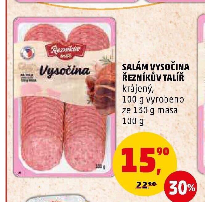 SALÁM VYSOČINA ŘEZNÍKŮV TALÍŘ