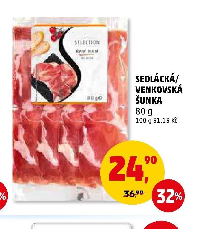 SEDLÁCKÁ/VENKOVSKÁ ŠUNKA 80 g