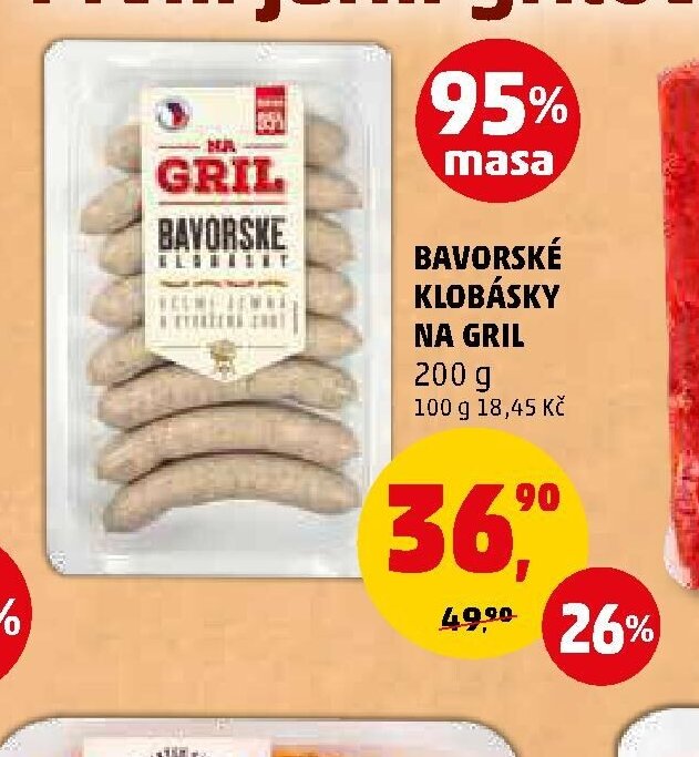 BAVORSKÉ KLOBÁSKY NA GRIL 200 g