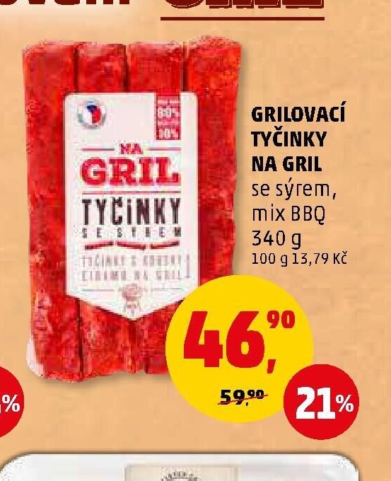 GRILOVACÍ TYČINKY NA GRIL se sýrem, mix BBQ 340 g