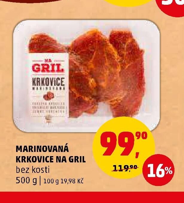 MARINOVANÁ KRKOVICE NA GRIL bez kosti 500 g