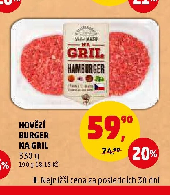 HOVĚZÍ BURGER NA GRIL 330 g