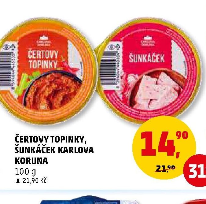 ČERTOVY TOPINKY, ŠUNKÁČEK KARLOVA KORUNA 100 g