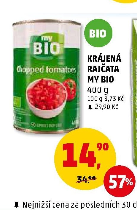 KRÁJENÁ RAJČATA MY BIO 400 g