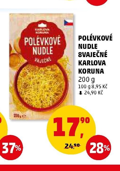 POLÉVKOVÉ NUDLE 8VAJEČNÉ KARLOVA KORUNA 200 g