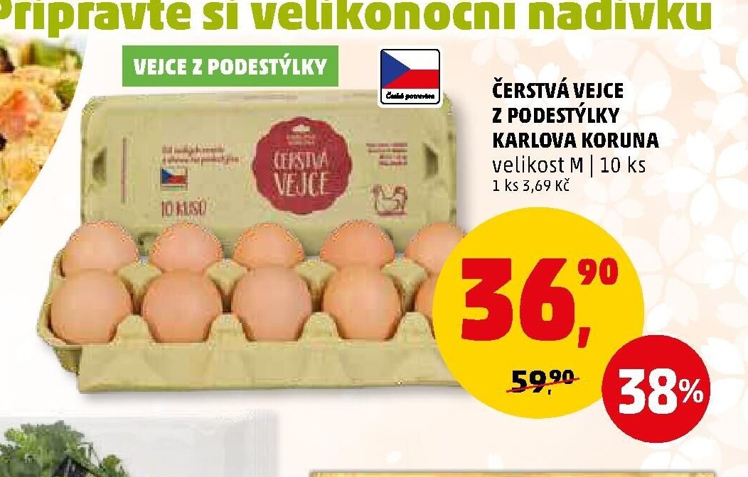 ČERSTVÁ VEJCE Z PODESTÝLKY KARLOVA KORUNA