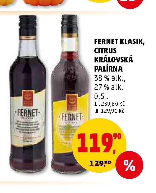 FERNET KLASIK, CITRUS KRÁLOVSKÁ PALÍRNA