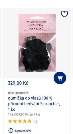 nice cosmetics gumička do vlasů 100 % přírodní hedvábí Scrunchie, 1 ks