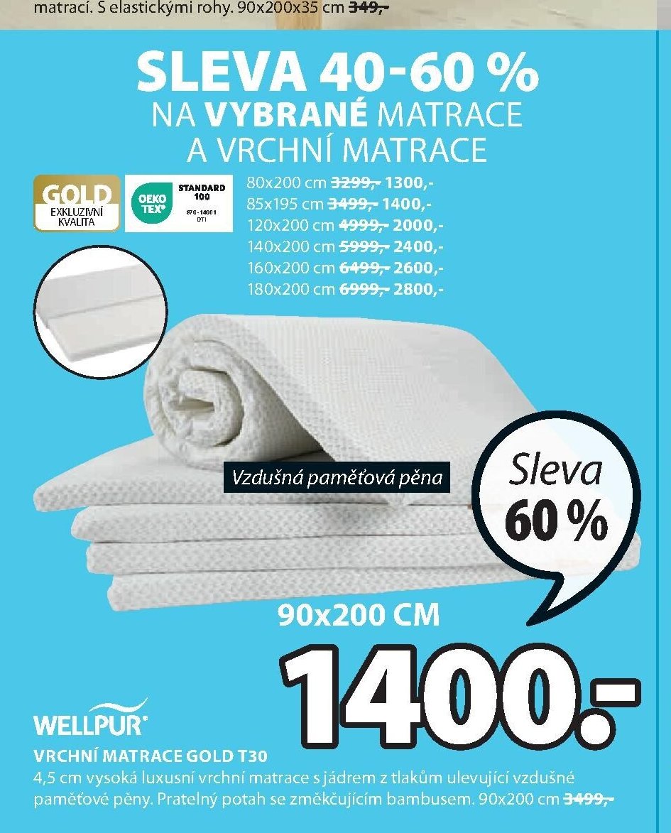 Vrchní matrace GOLD T30