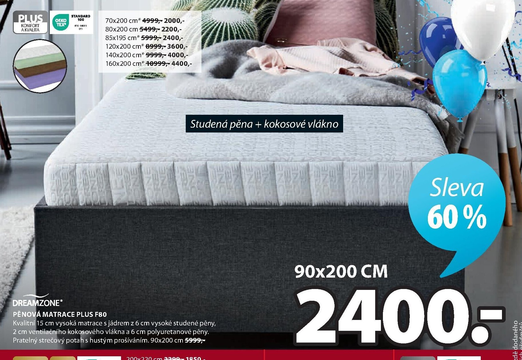 Pěnová matrace PLUS F80